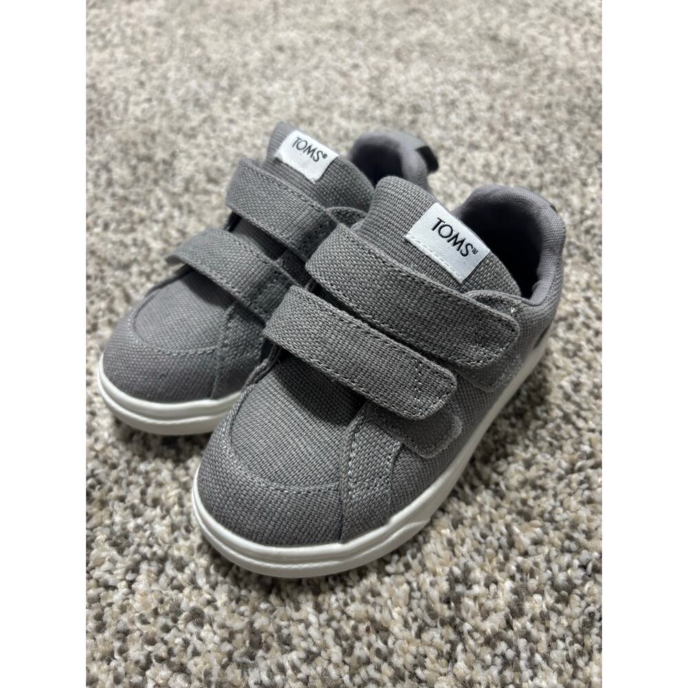 TOMS Toddler Kids' Cruz Double Strap Sneakers in grey, Size Toddler 7